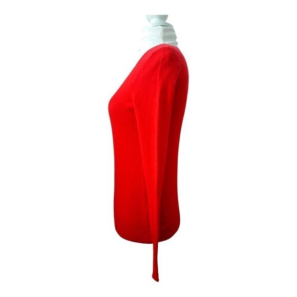 Halogen Women's Red 2 Ply Cashmere Long Sleeve V Neck Pullover Sweater Sz XS - Picture 4 of 8